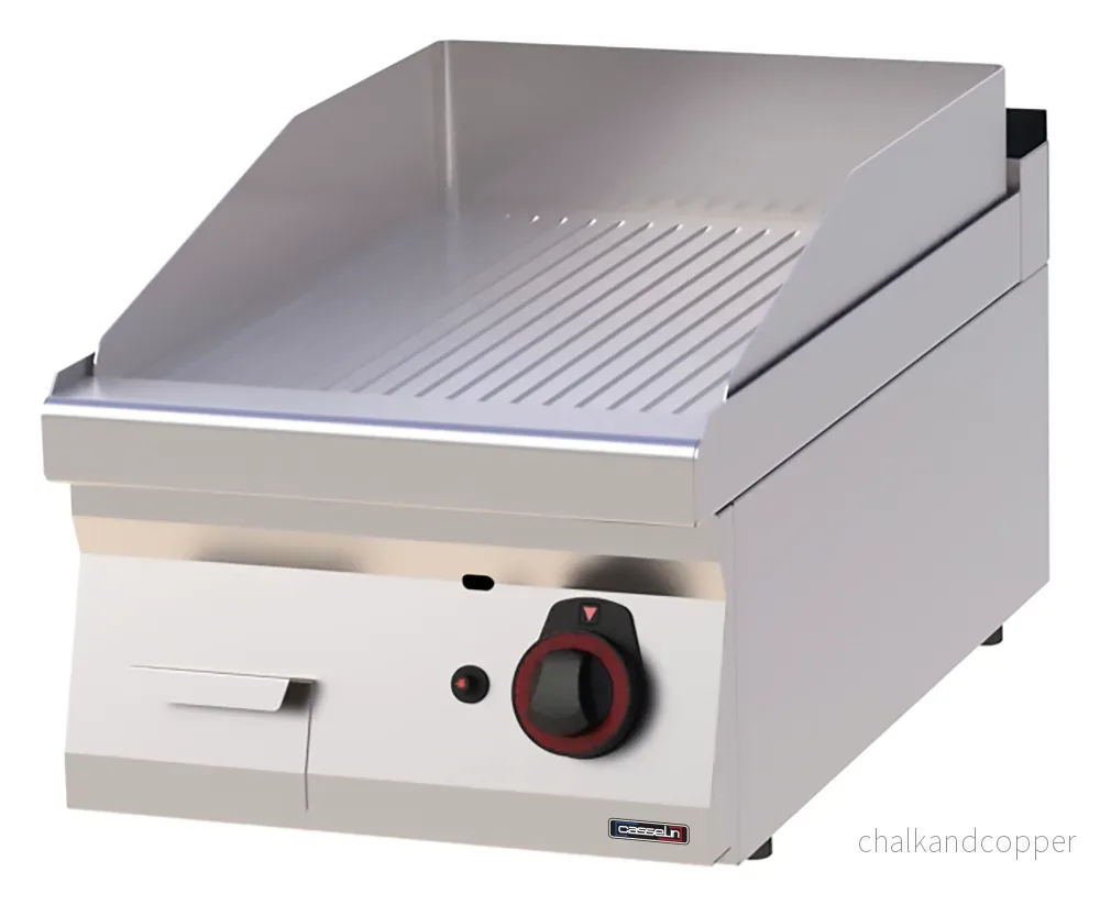 Gasgrillplatta med räfflade gjutjärn 40