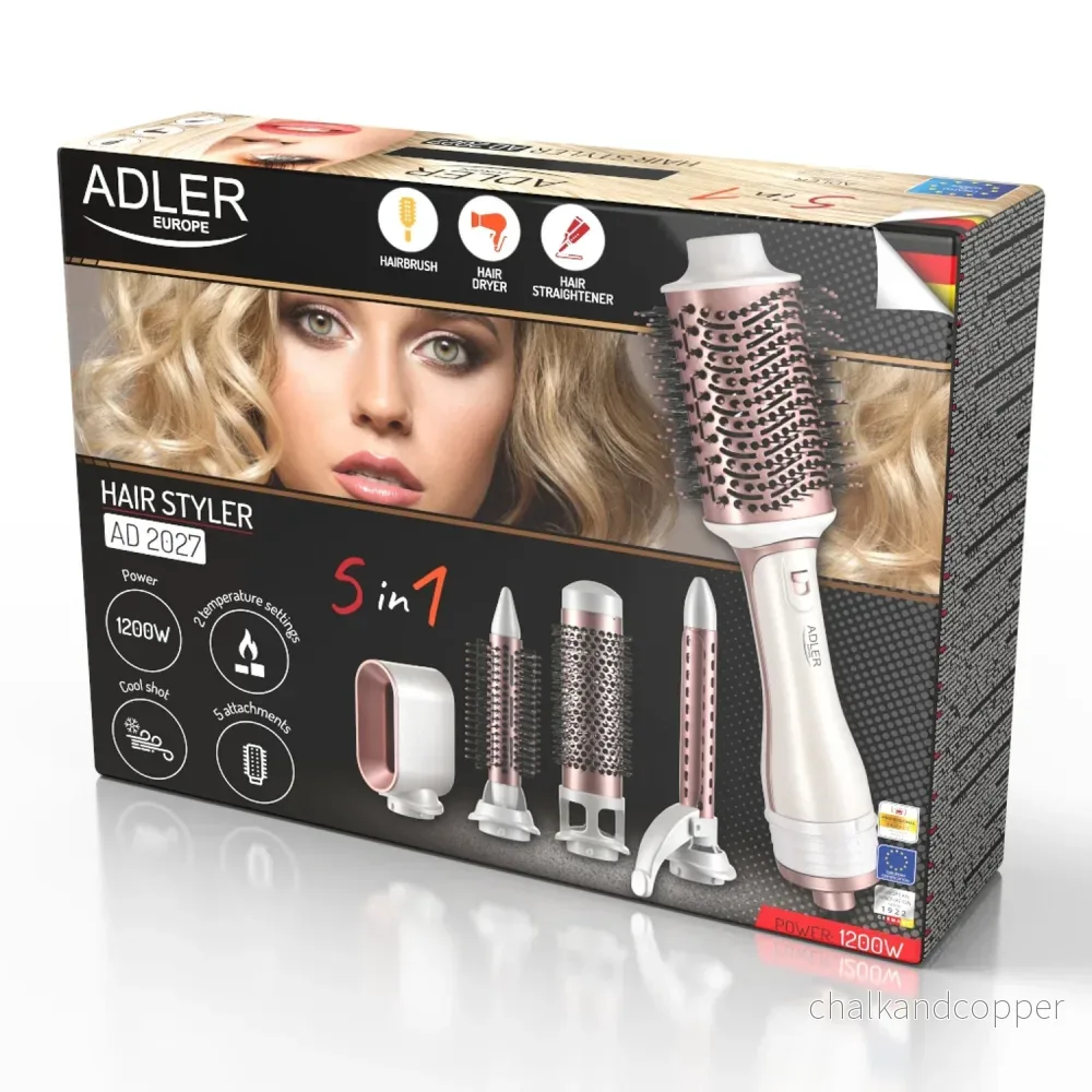 Adler 5-i-1 locktång/torktumlare, 1200W, 5 tillbehör, AD 2027 - Bild 3