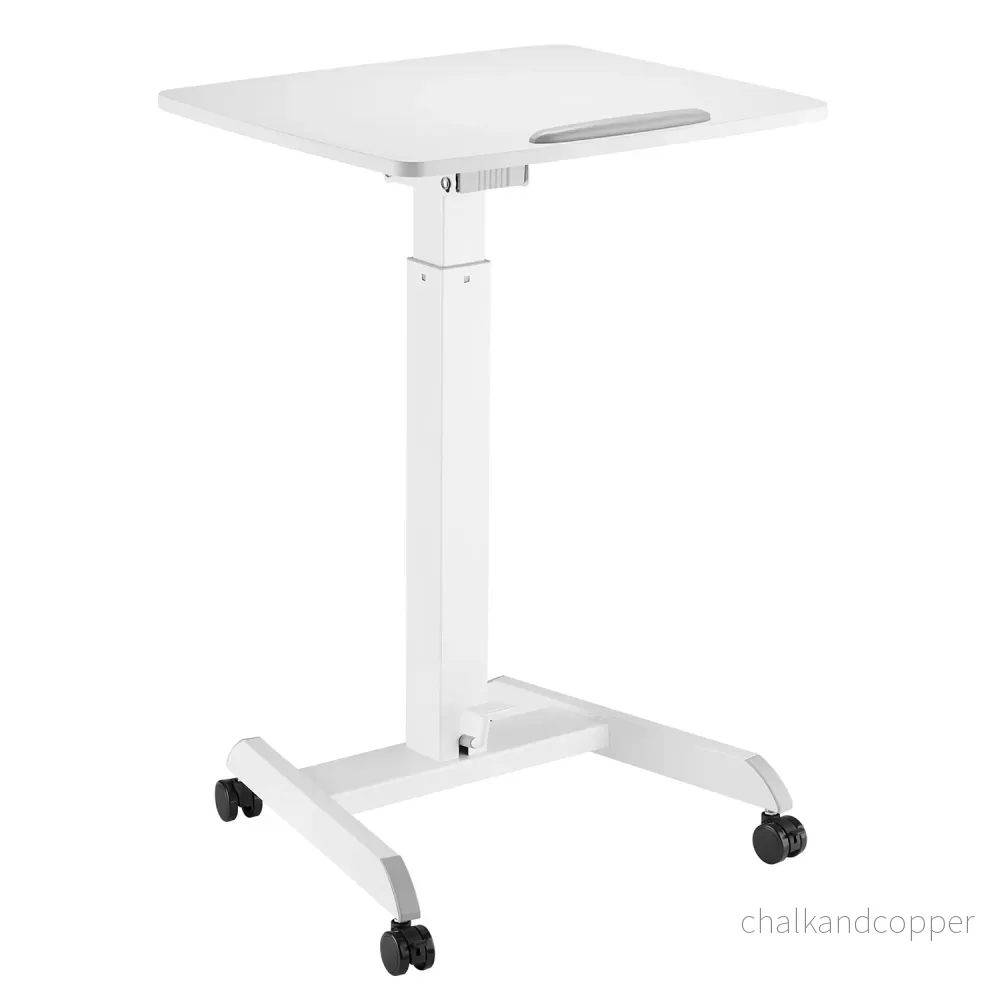 Maclean MC-892W Skrivbord Höjdjusterbart Gasfjäder För Stående Och Sittande Maxhöjd 113 cm