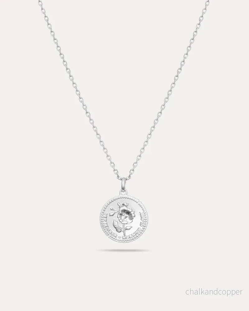 Månadsblomma September - Silverhalsband - Bild 2
