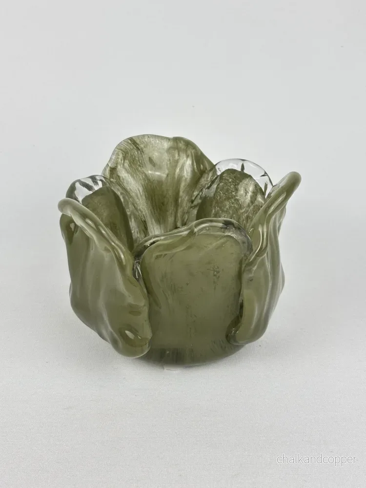 Ljuslykta robust grönt glas Ljuslykta robust grönt glas