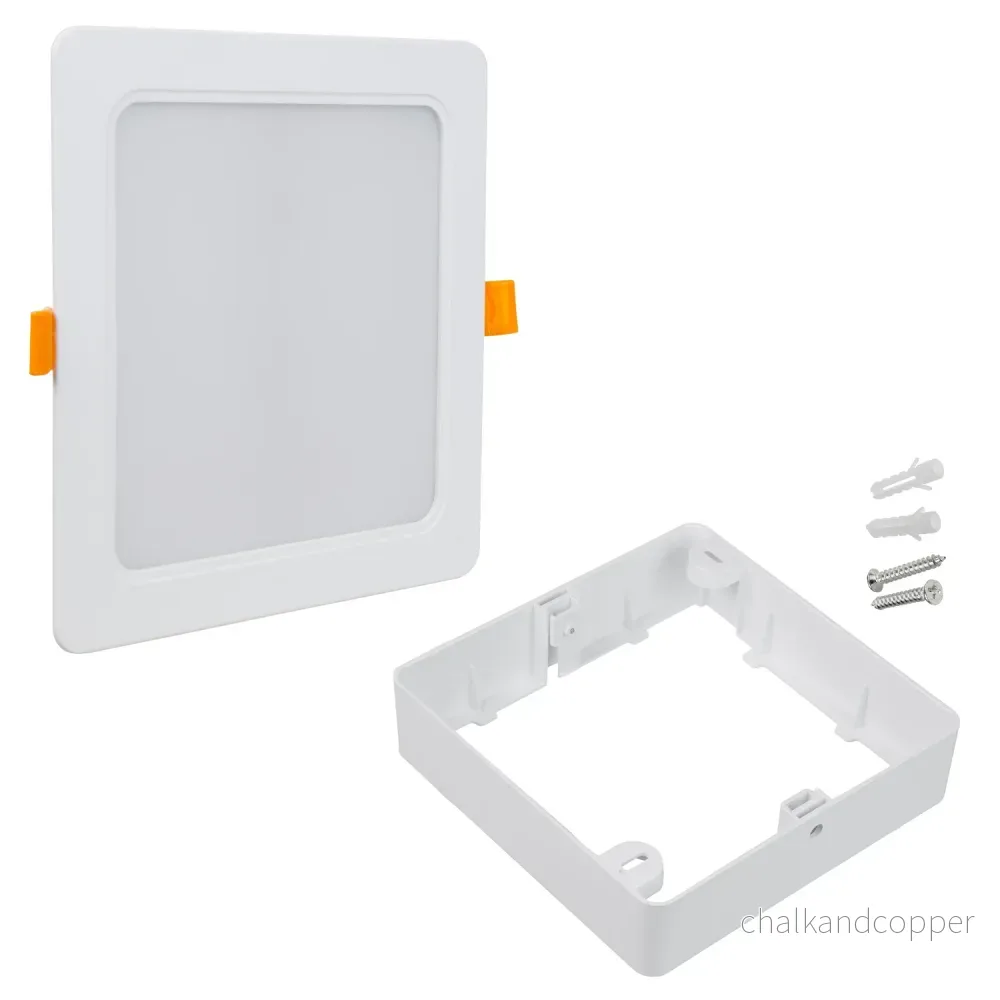 Maclean LED-takpanel, infälld montering SLIM, 18W, neutralvit 4000K, 170*170*26mm, 1800lm, MCE374 S + adapter för ytmontering MCE379 S