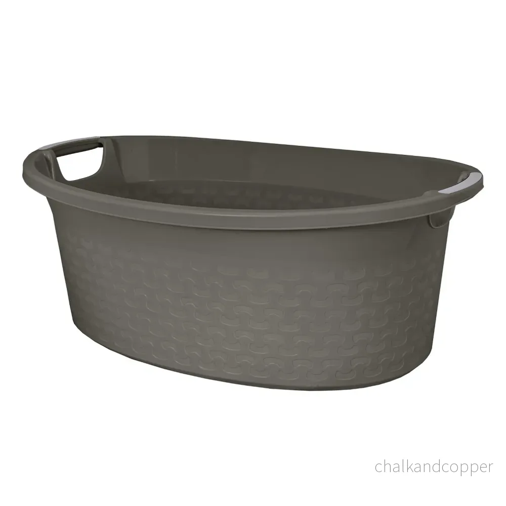 BranQ Cotton 60l Oval Tvättskål Tvättkorg Mörk Melange