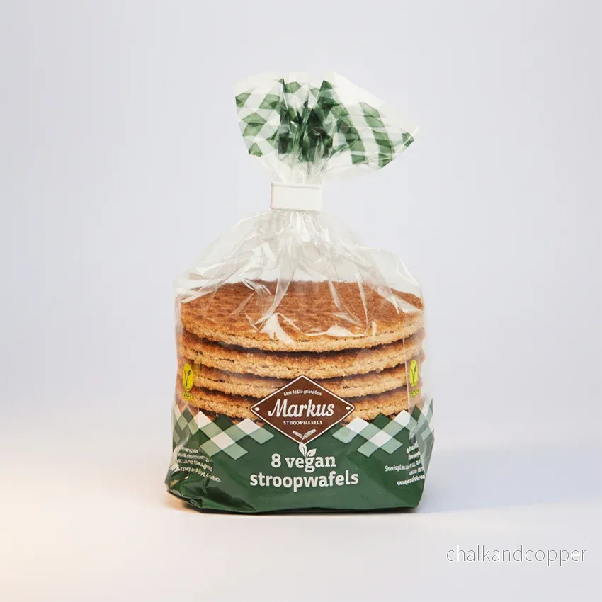 Veganska premium stroopwafels från Gouda – utan konserveringsmedel (8 st, ca 270 g totalt)