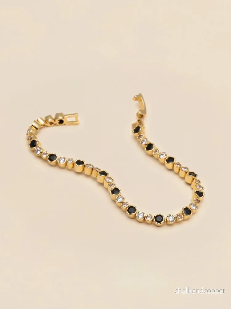 Hermes Tennis Bracelet Noir/Champagne Ylva Li Hermes Tennis Bracelet Noir/Champagne Ylva Li