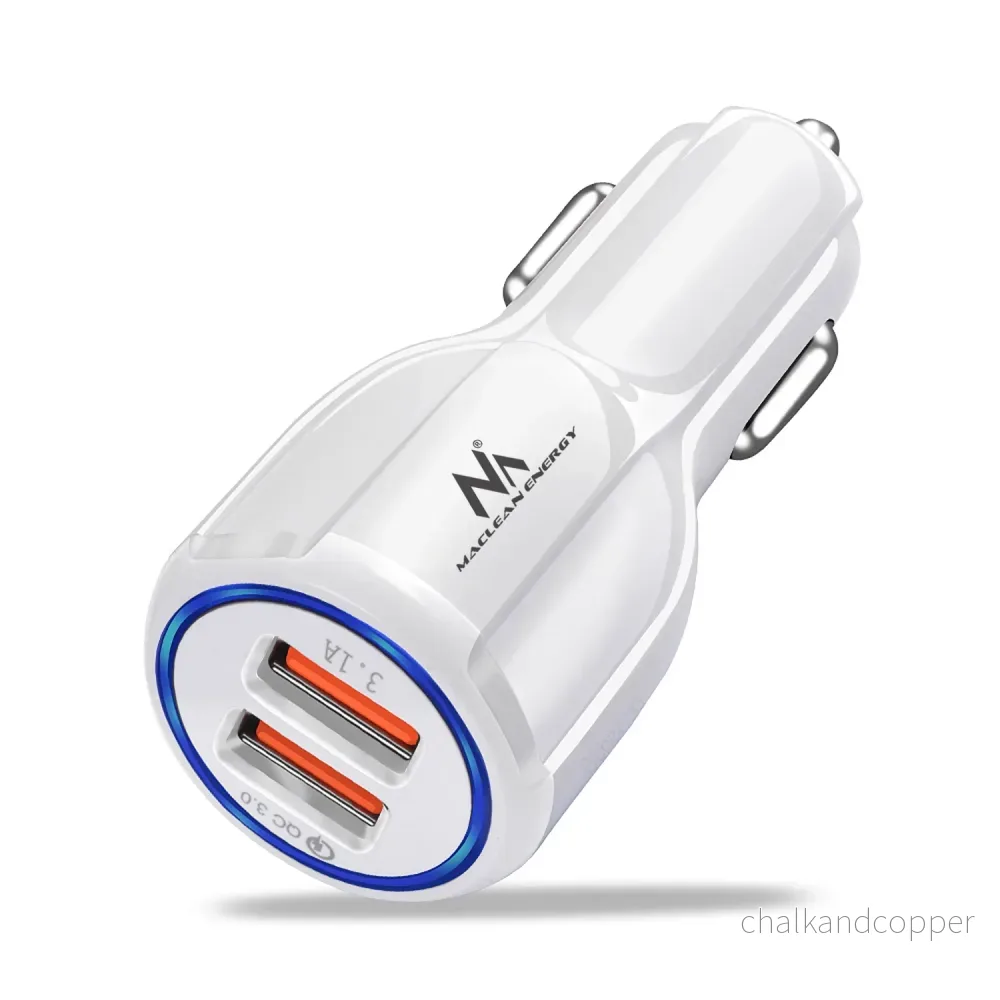 Maclean billaddare, Qualcomm Quick Charge, QC 3.0 - 5V/3A, 9V/1,8A, 12V/1,6A, 5V/3,1A uttag med USB Lightning-kabel - Bild 2
