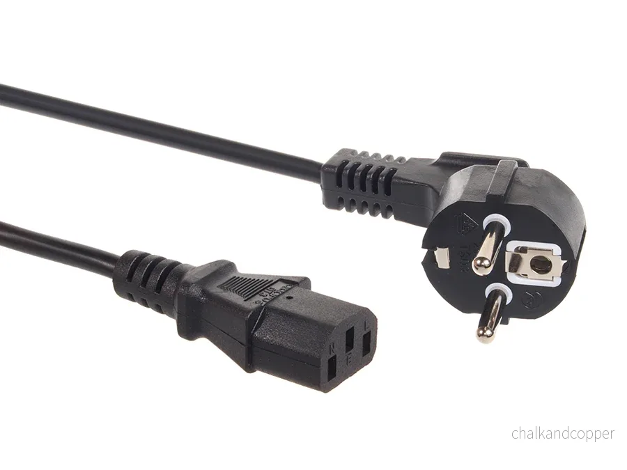 Maclean strömkabel, 3 stift, IEC C13, EU-kontakt, 1,5m, MCTV-691