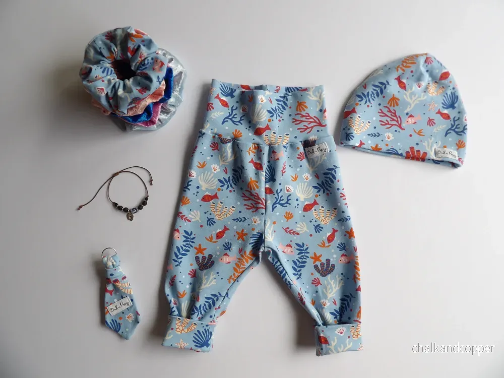 Storlek 56, Blue Bubble Drift – Handgjort babyset, OEKO-TEX®-certifierade tyger