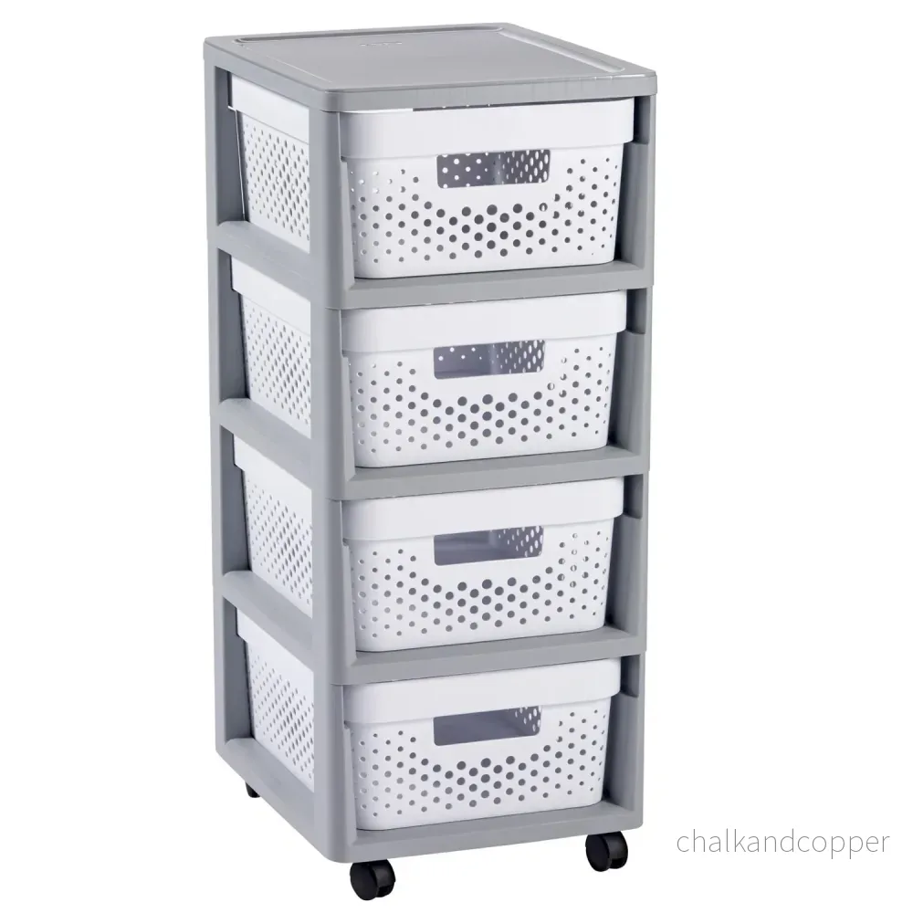 Curver Infinity Openwork Storage Tower med 4 lådor 11L vit Curver Infinity Openwork Storage Tower med 4 lådor 11L vit