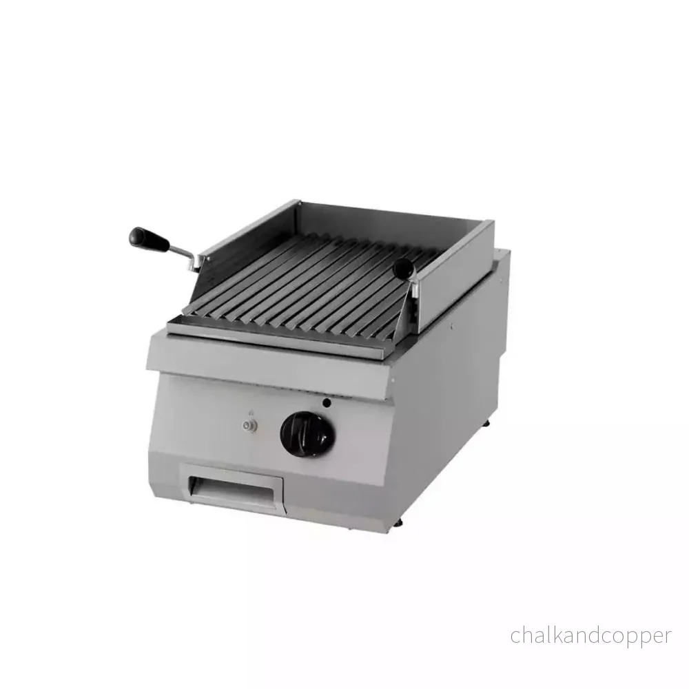 Kraftig lavastengrill - Enkel enhet - 70 cm djup - Gas
