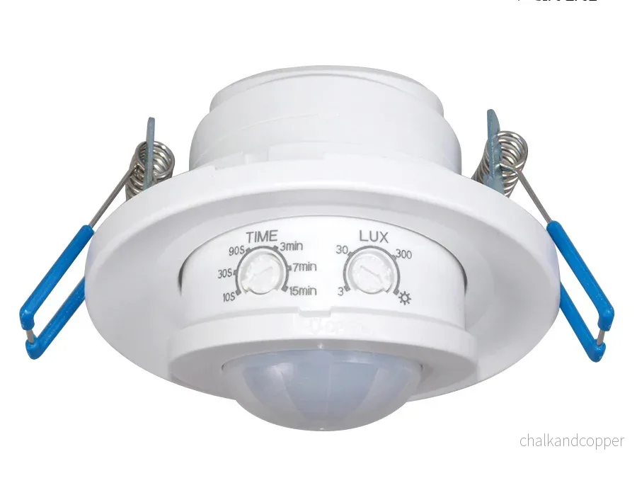 Maclean PIR-rörelsedetektor, infraröd, infälld, räckvidd 6 m, 800W/400W, MCE130