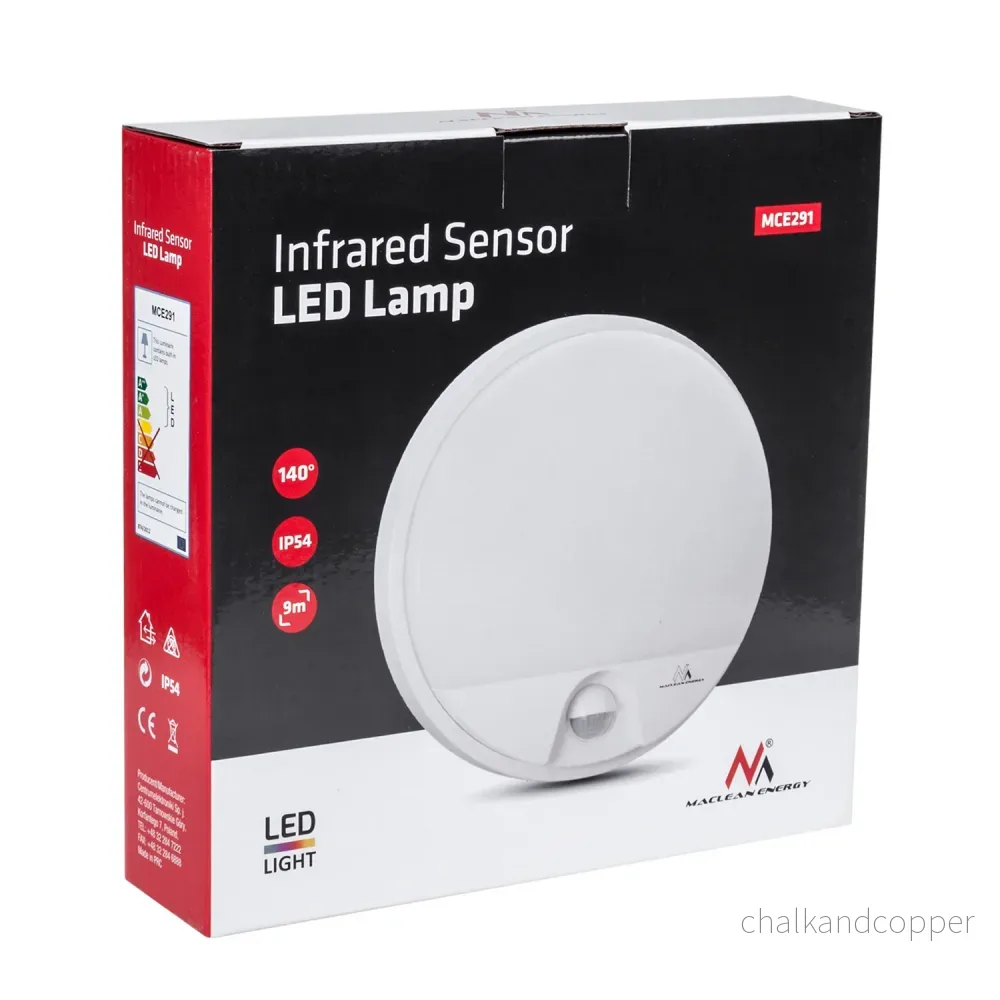 Infraröd rörelsedetektor LED-lampa MCE291 W 1100lm 15W IP54 Maclean Energy färg vit - Bild 2