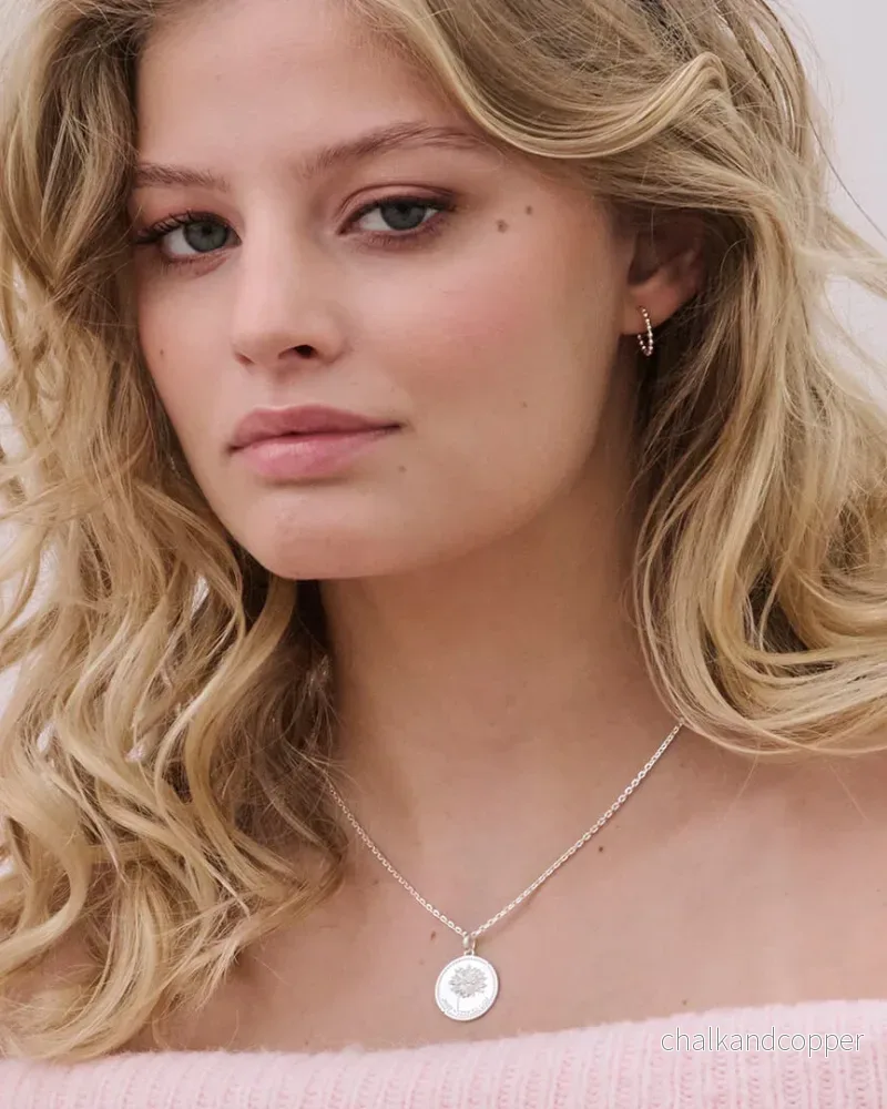 Månadsblomma Juli - Silverhalsband - Bild 2