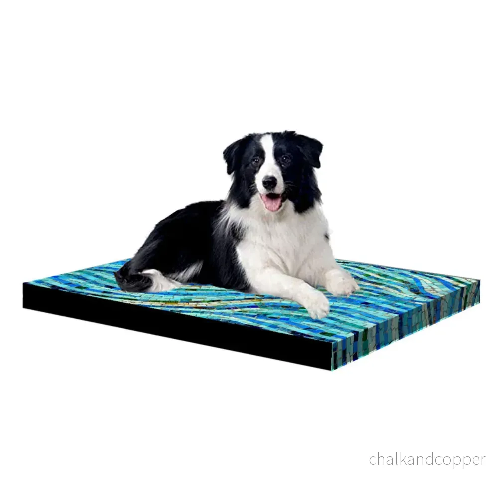 Bertoni XL bäddmadrass för hund, skum, vattentätt överdrag, mosaikmönster, EE147 - Bild 2