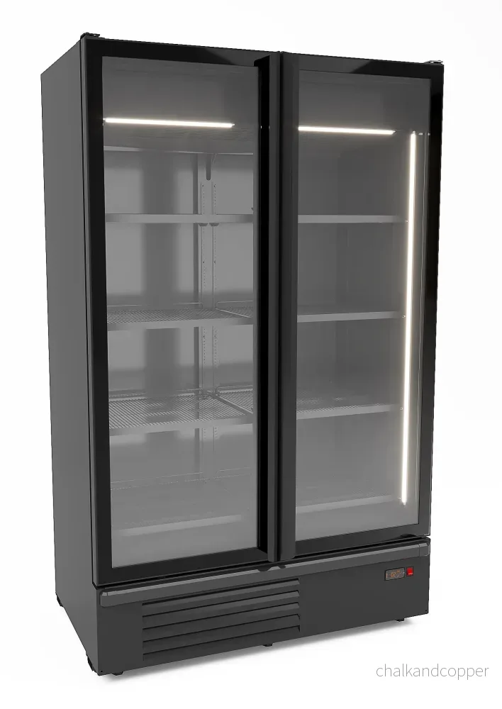 KYLSKÅP MED 2 GLASDÖRRAR SVART 1200L KYLSKÅP MED 2 GLASDÖRRAR SVART 1200L