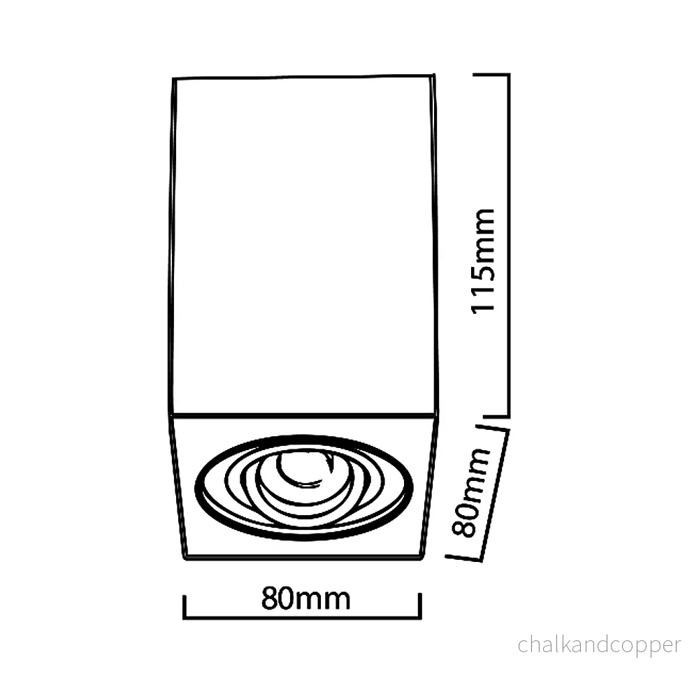 3x Maclean tub / utanpåliggande takarmatur, spot, fyrkantig, aluminium, GU10, 80x80x115mm, svart, MCE426 B + 3x LED-lampa 5W - Bild 3