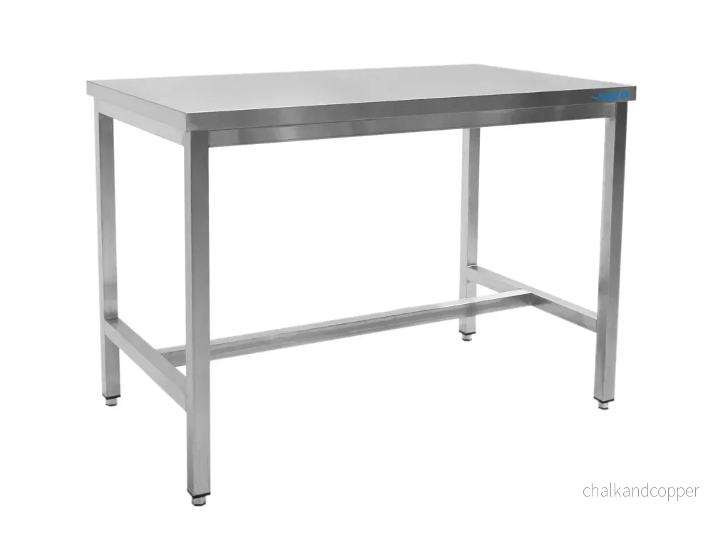 SARO Bord i rostfritt stål, utan bottenhylla – 700 mm djup, 2000 mm SARO Bord i rostfritt stål, utan bottenhylla – 700 mm djup, 2000 mm
