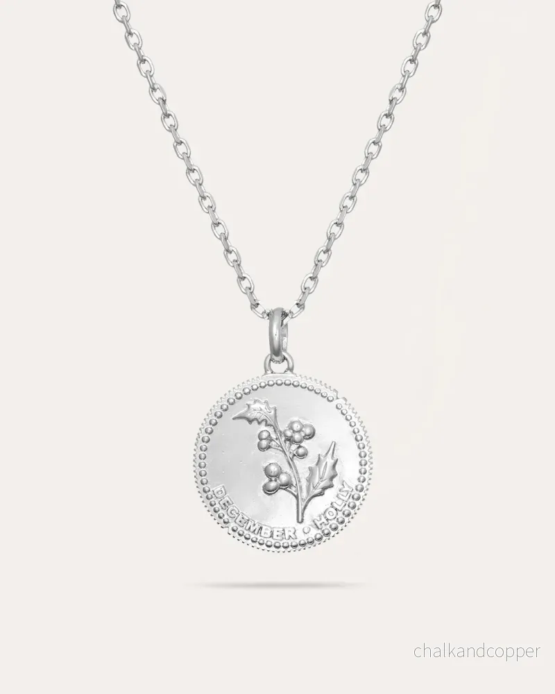 Månadsblomma December – Silverhalsband