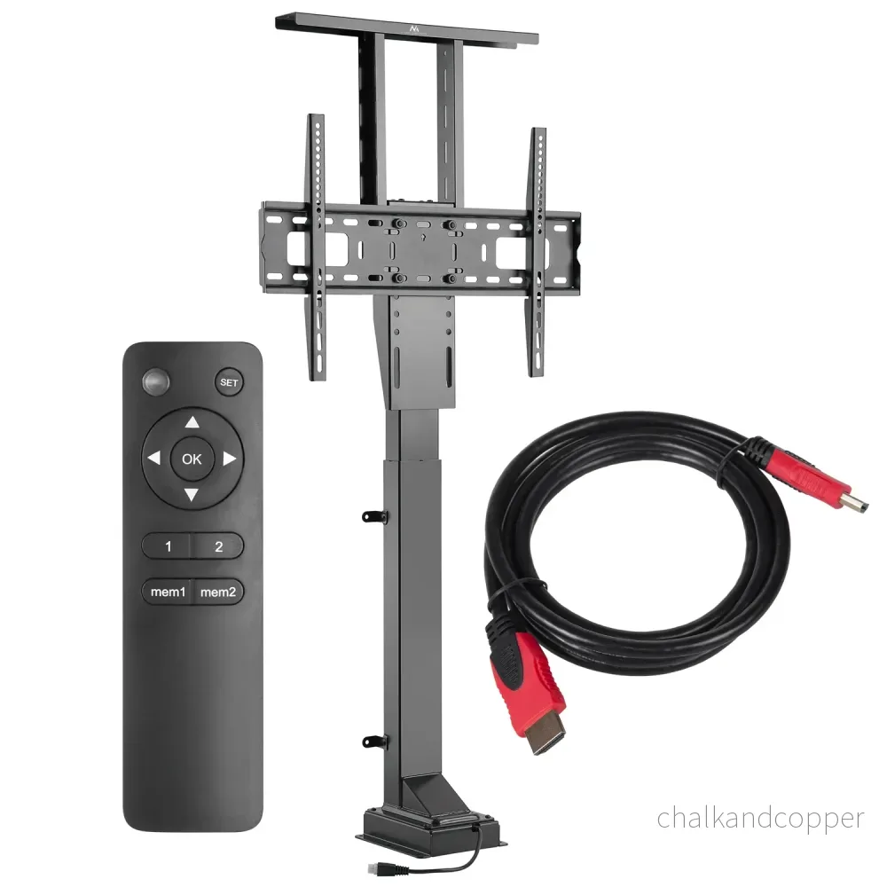 Elektrisk kabelförlängningsfäste Maclean, 37''-65''', VESA 600x400, max 50kg, MC-866 + HDMI 2.0 4K 3D UHD 1,8m KABEL 48 bit
