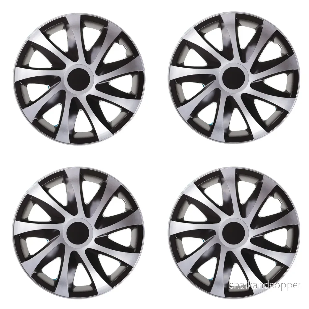 Universal navkapslar 16" DRACO CS svart/silver 4 st - Bild 2