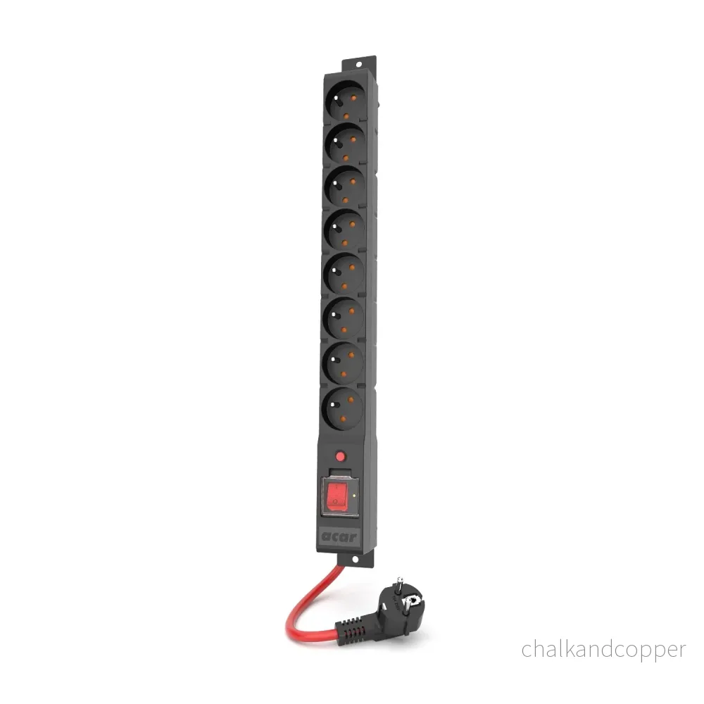 Acar överspänningsskyddslist, 16A, 3680W, 3m, svart, R8 POWER
