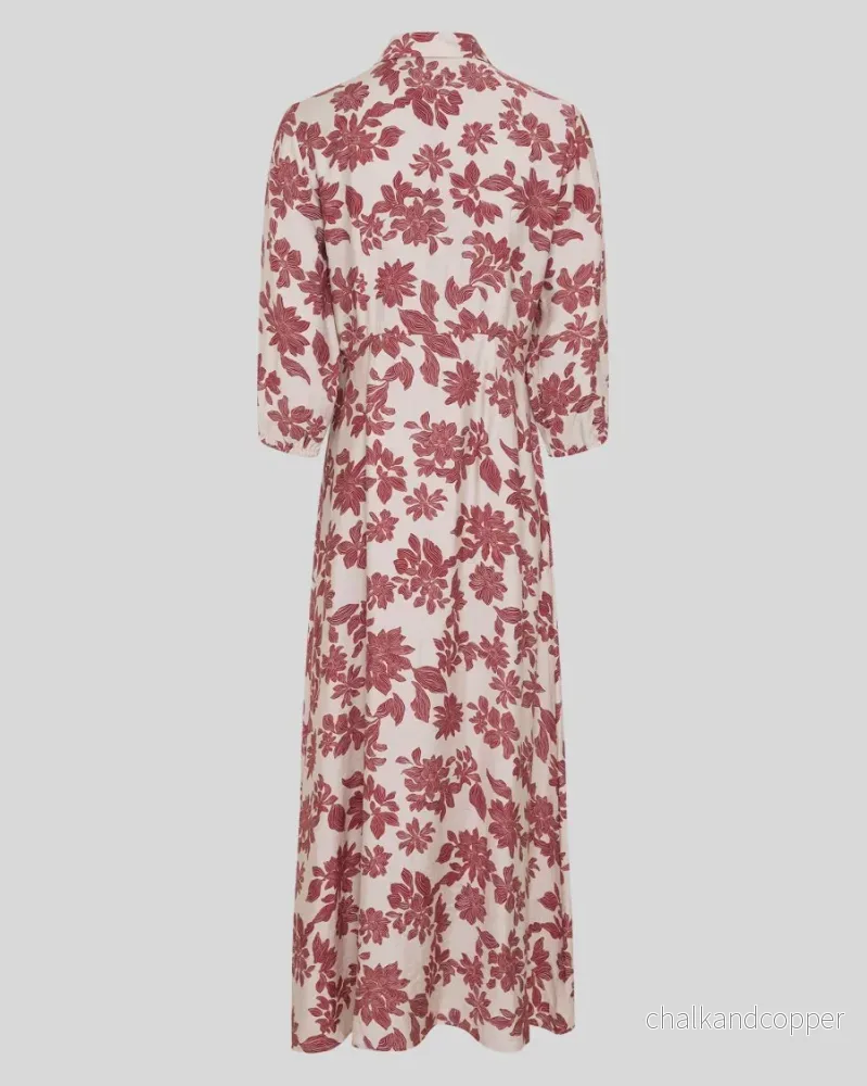 Vildana 3/4 Shirt Dress AOP Rhubarb Flower MSCH