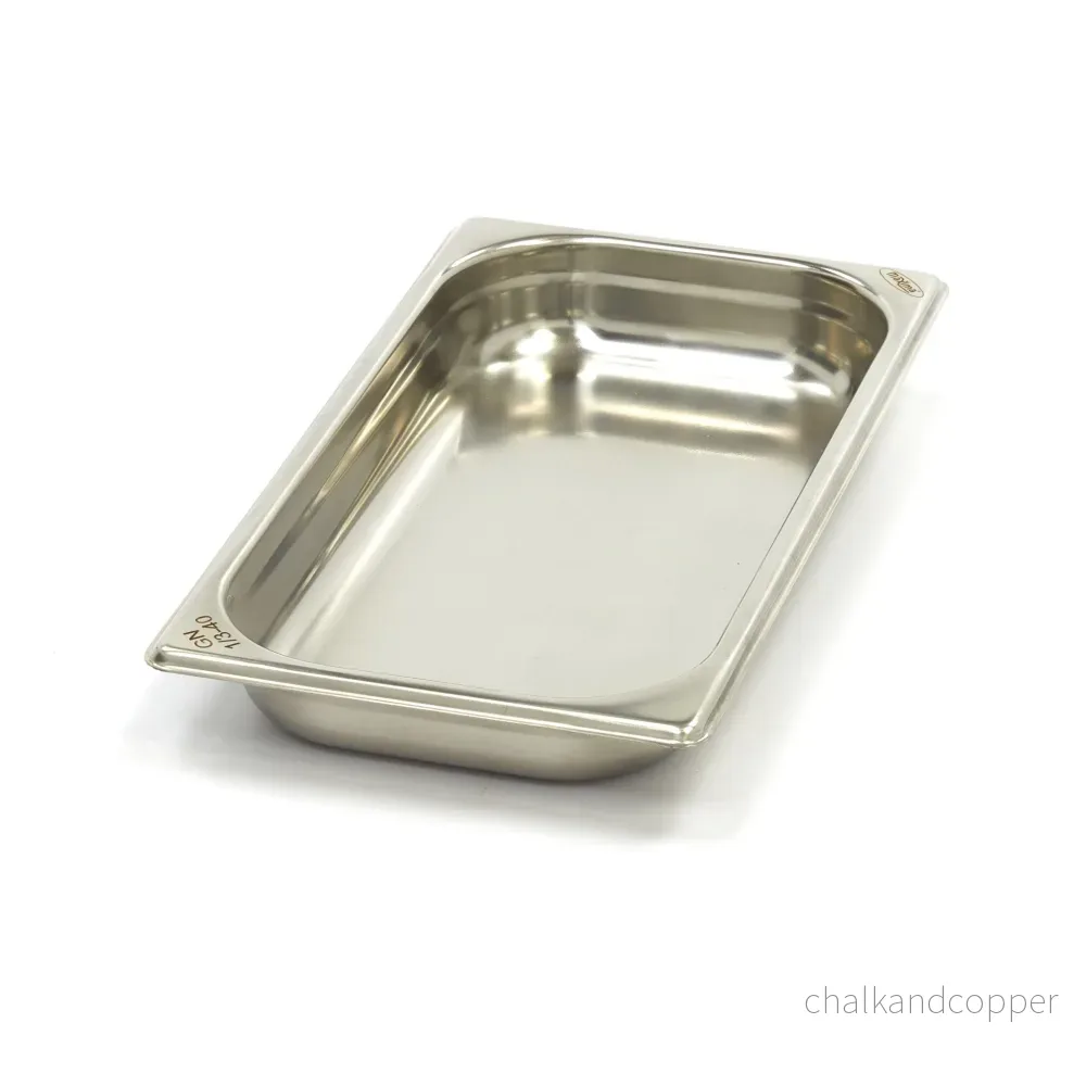 Gastronormbehållare - 3 st - 1/3 GN - 4 cm djup - Rostfritt stål