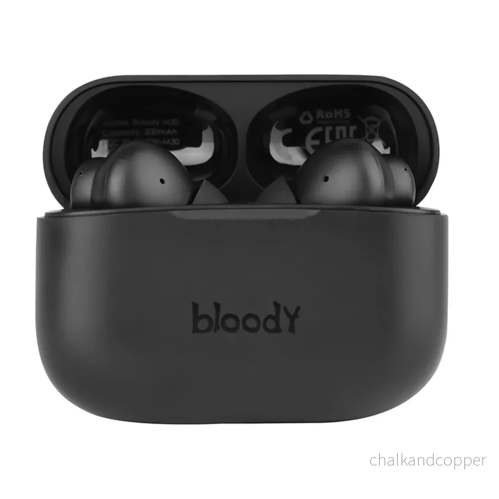 A4TECH Trådlösa hörlurar, Bluetooth 5.0, BLOODY TWS M30 Svart - Bild 2