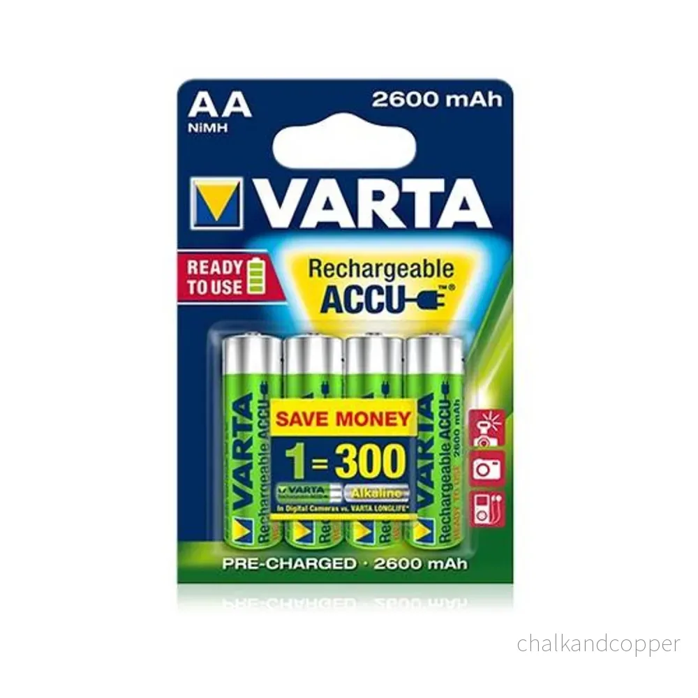 AAA AA uppladdningsbara NiMH Varta Ready2use 4x uppladdningsbara batterier