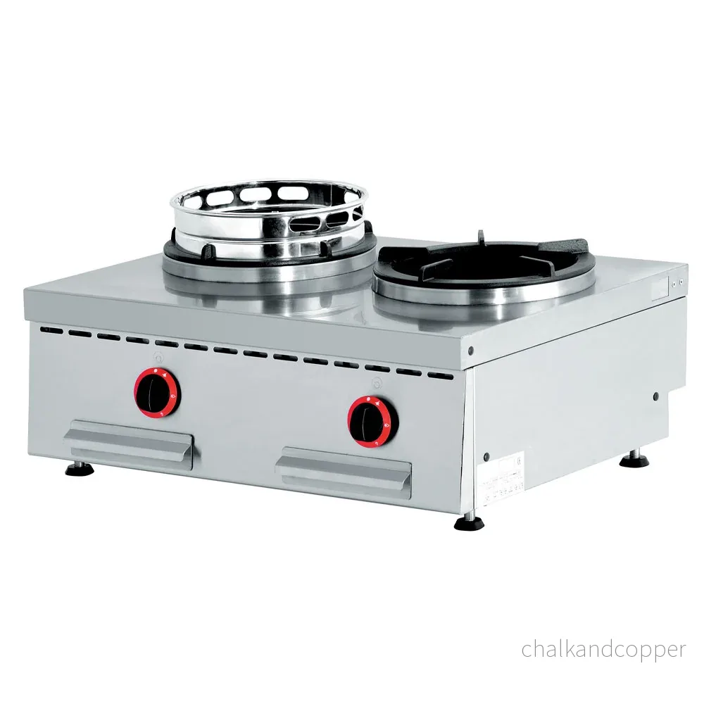 Gaseldad wok för bord, 2 eldar (2x 13 kW)