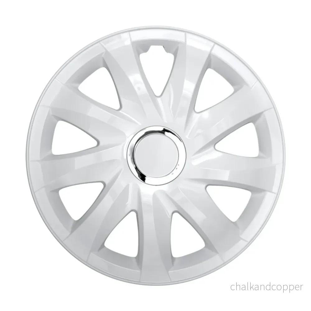 Universal navkapslar 16" NRM DRIFT vit lack press-on 4 st