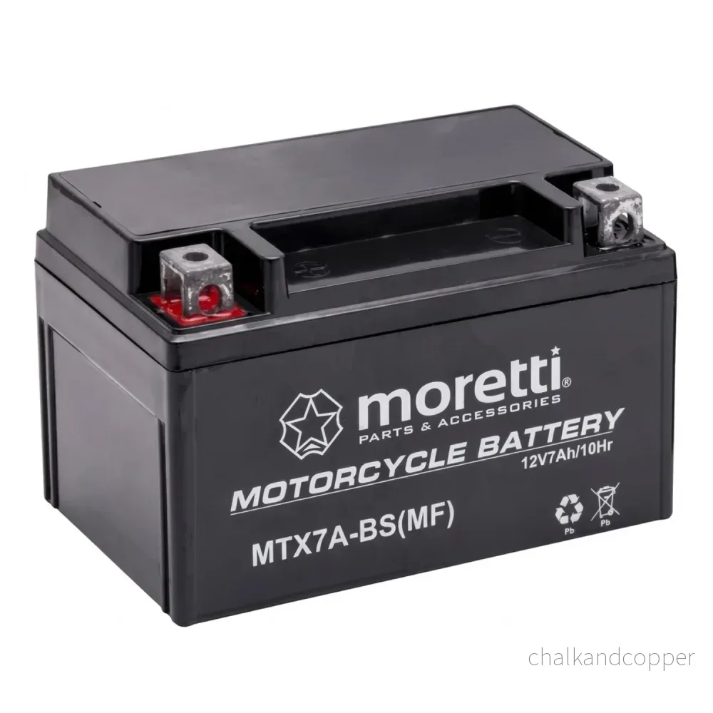 Moretti-batteri, 12 V, 7 Ah, AGM (gel), startström 90 A, AKUYTX7A-BSXMOR000
