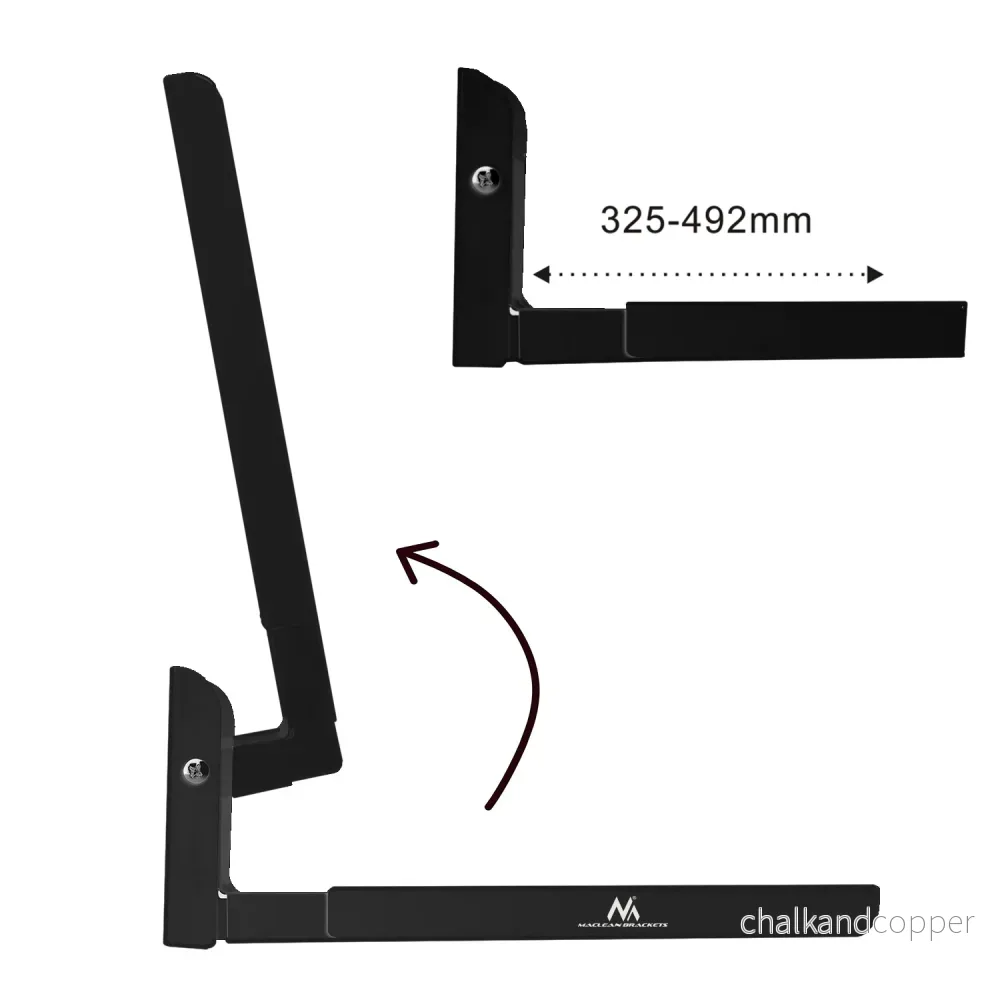Universell mikrovågsugnshållare Mikrovågsugnshållare med teleskopisk arm Väggfäste för mikrovågsugnar Grillugn Upp till 30 kg (Svart) - Bild 3