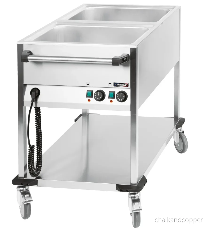 Bain-marie vagn vattenuppvärmd 2 x GN 1/1