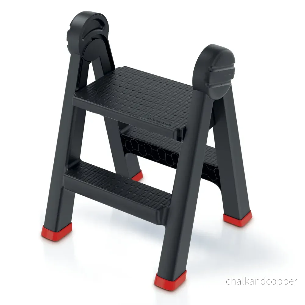 Kistenberg Titan KLD4565 Fällbar Stegstege 150kg Mini 2-Stegs Halkfri Robust Hållbar Robust Verkstad Hem Garage