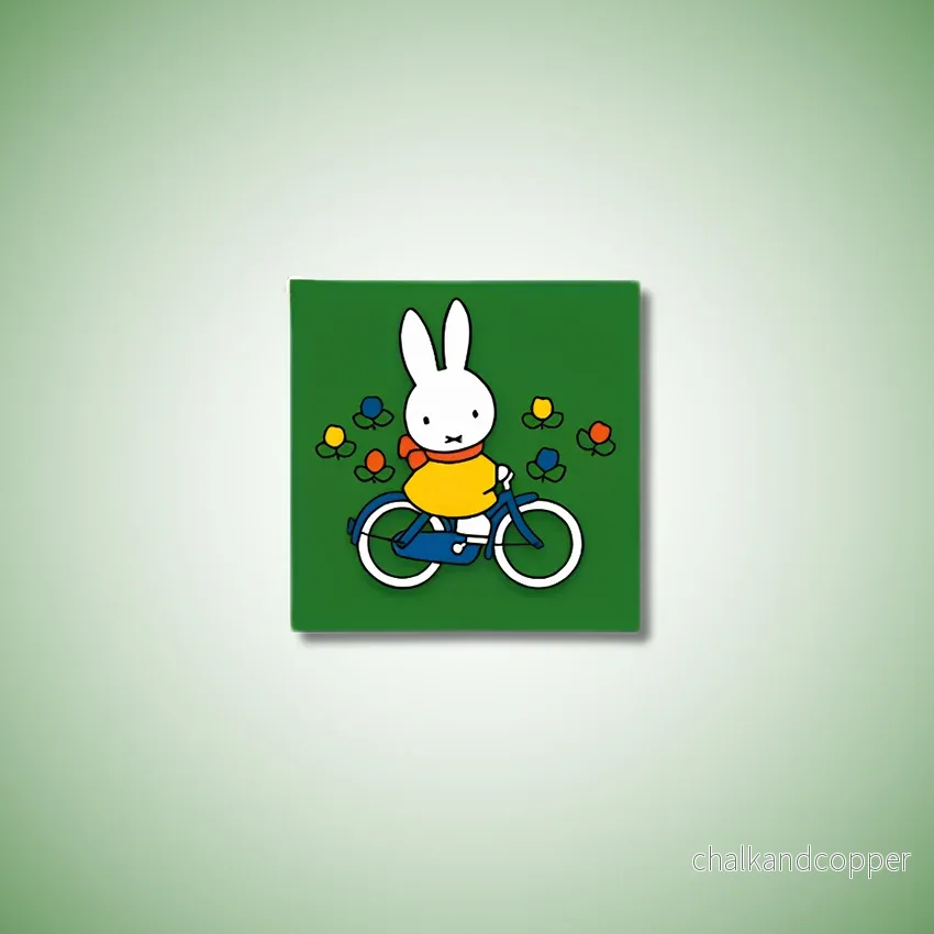 Miffy® kylskåpsmagnet – Miffy på cykel