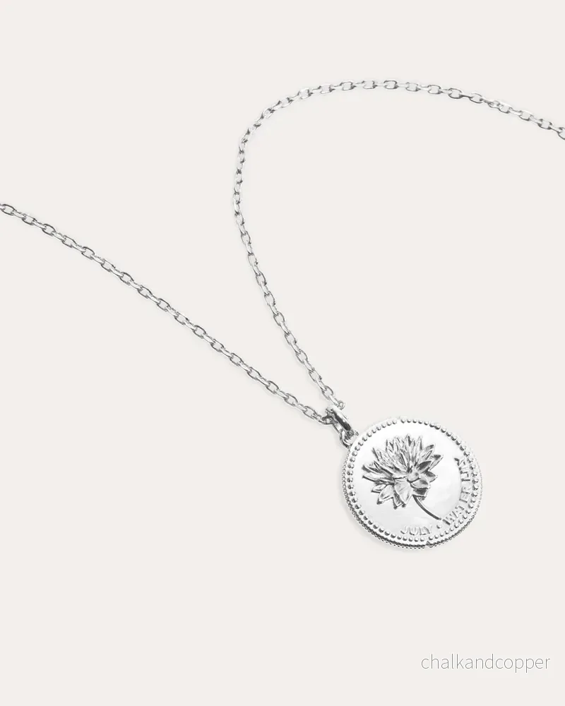 Månadsblomma Juli - Silverhalsband - Bild 3