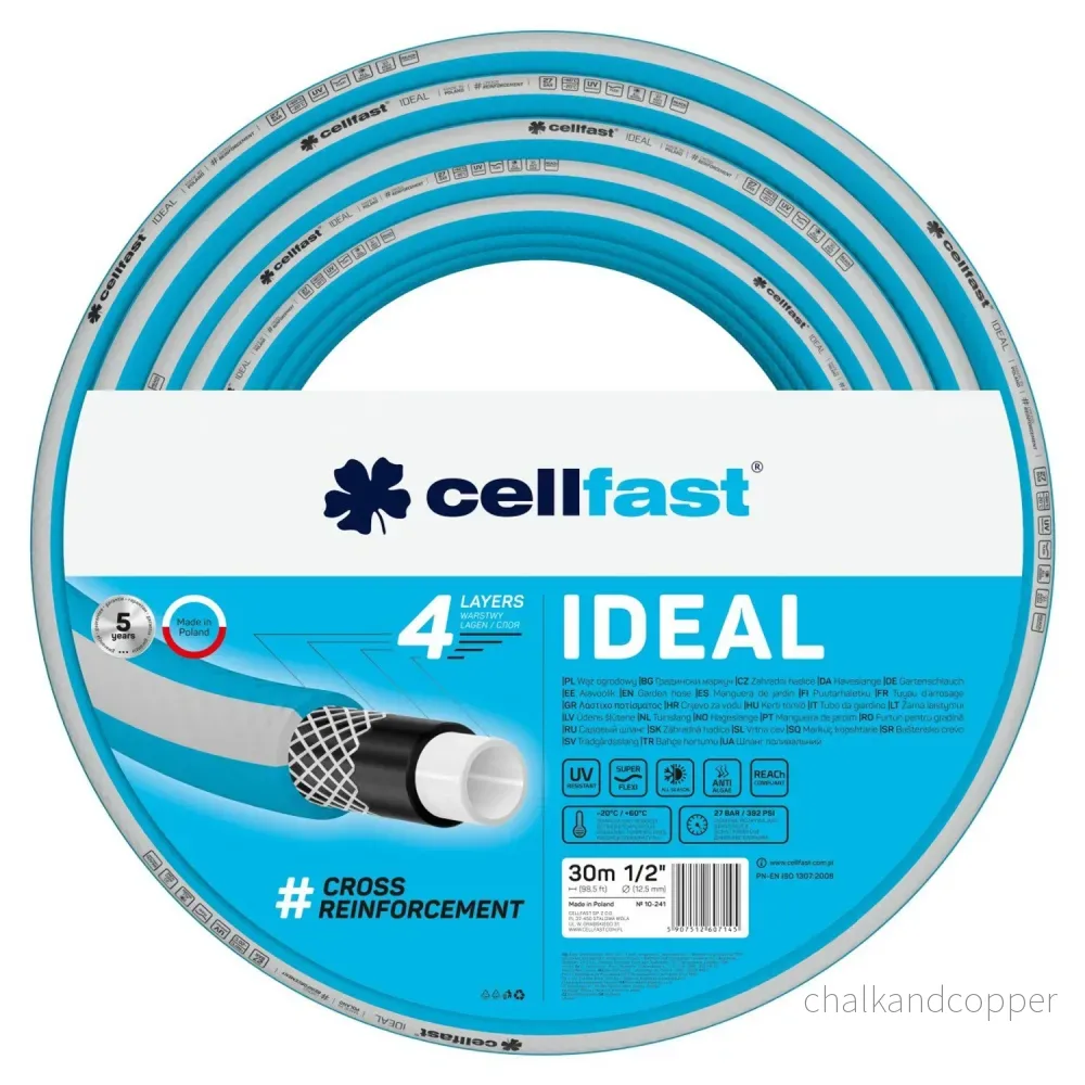 CELLFAST IDEAL 1/2" trädgårdsslang 30m 4-lagers 27 bar