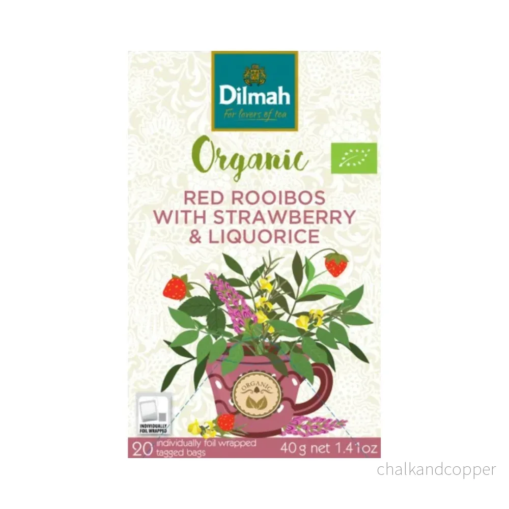 Dilmah Organic Rooibos Jordgubb & Lakrits 20 påsar