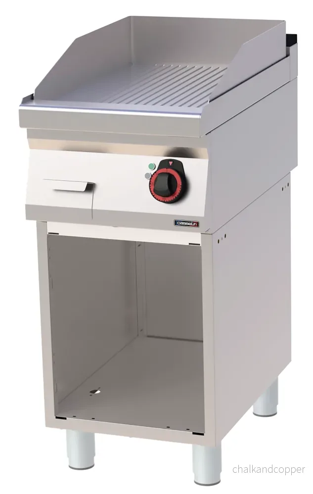 Grillplatta Räflad Krom med öppet skåp 40