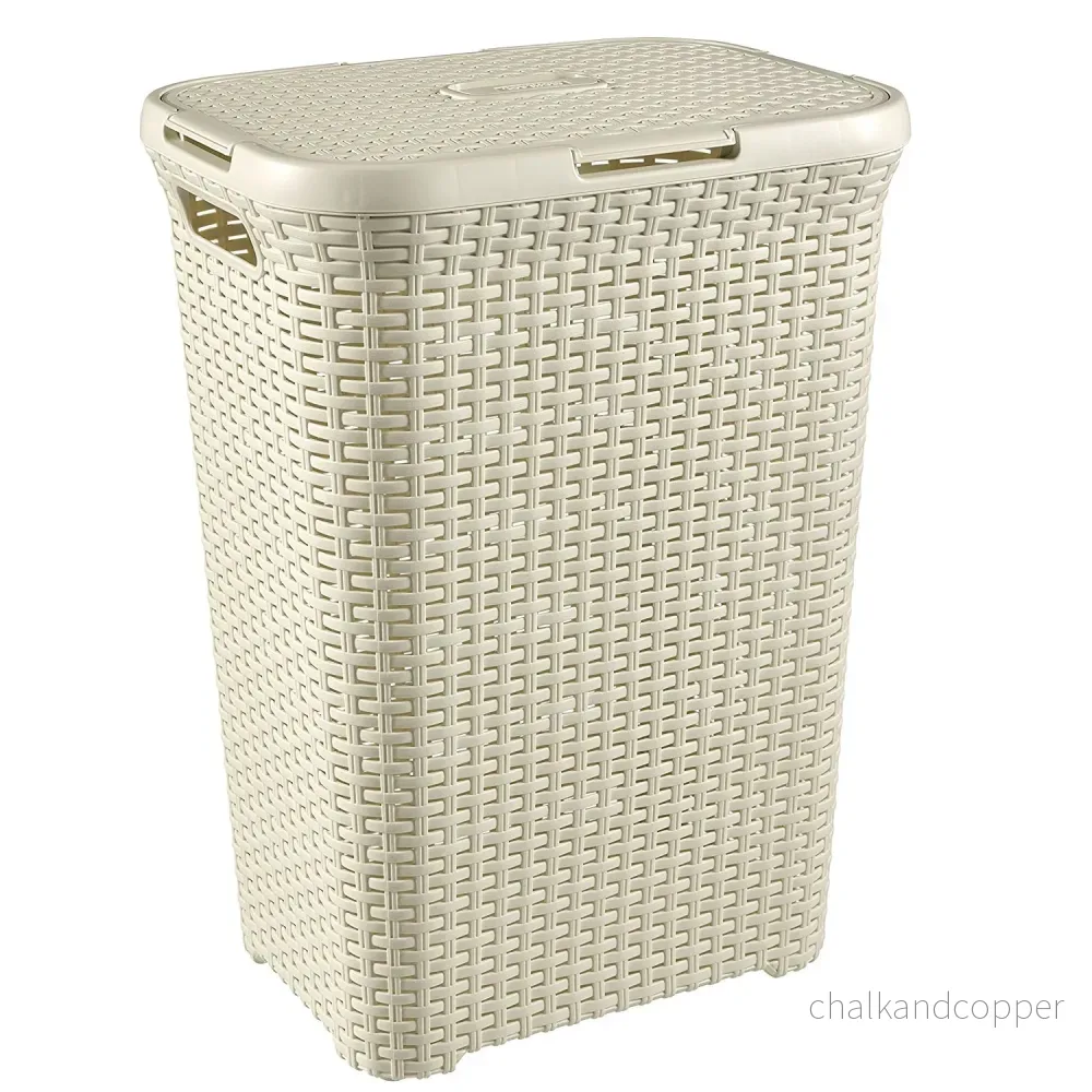 Curver tvättkorg, genombruten design, 60 liter, kräm, Natural Style