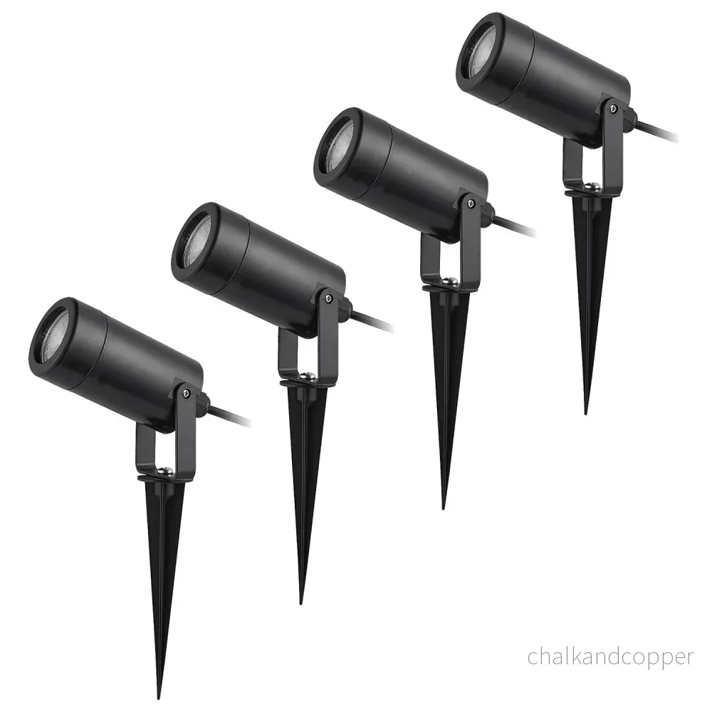 Rabalux Krobia marklampa, IP65, svart, GU10-gänga, max 4 W, 7814, 4 stycken