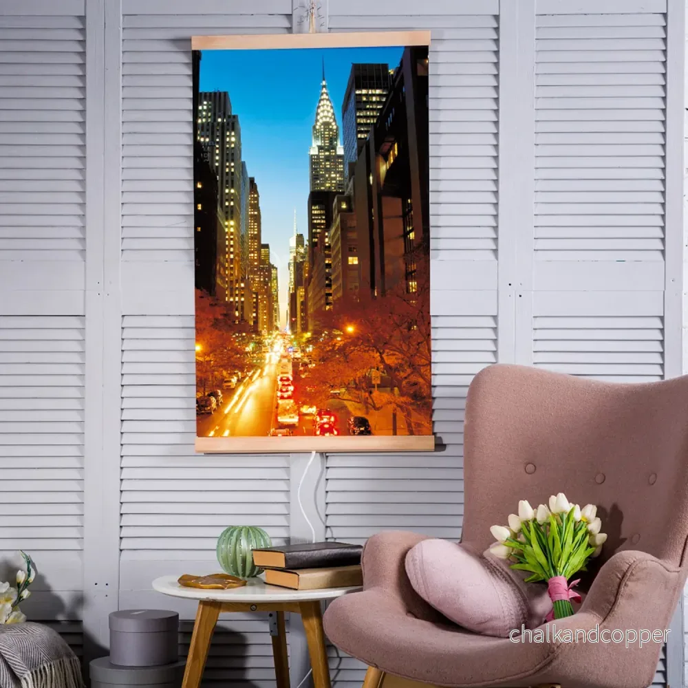 Infraröd värmare - flexibel värmepanel 430W TRIO mönster 2 Manhattan, mått 100x57cm med regulator - Bild 2