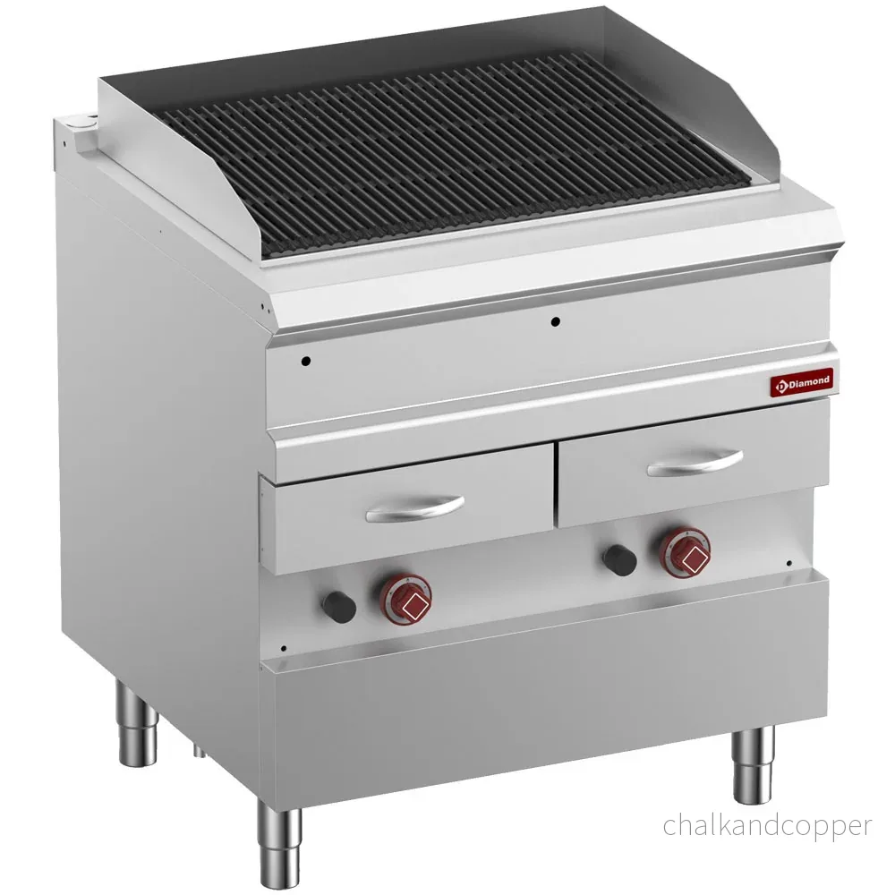 Gasånggrill, modul 1/1, galler i gjutjärn ”dubbelsidig” Gasånggrill, modul 1/1, galler i gjutjärn ”dubbelsidig”