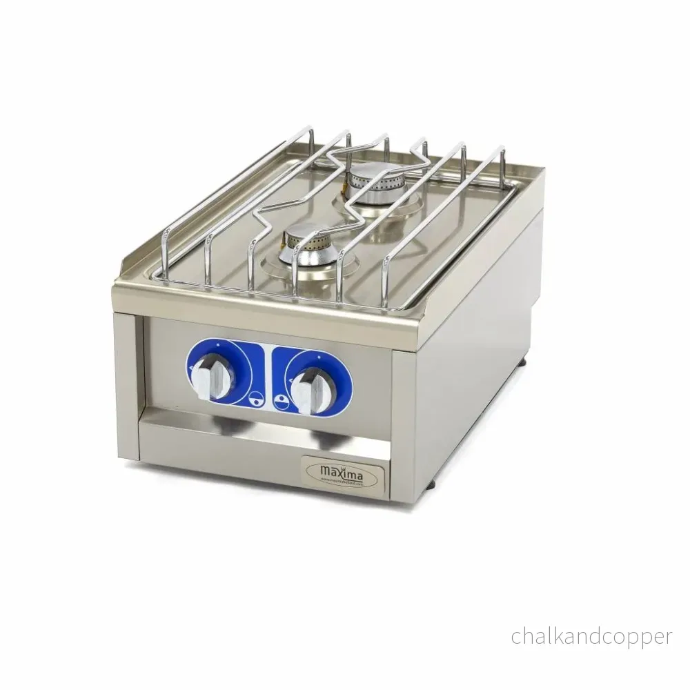 Spis - 2 brännare - Enkel enhet - 60 cm djup - Gas