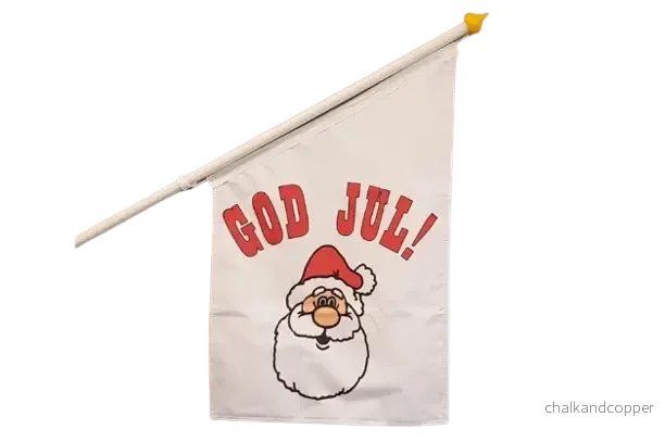 God Jul-fasadflagga vit