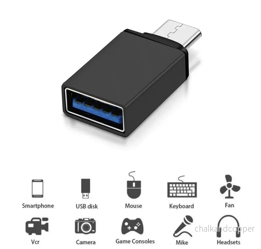 OTG USB A till USB C-adapter Maclean Energy MCE470 svart - Bild 2