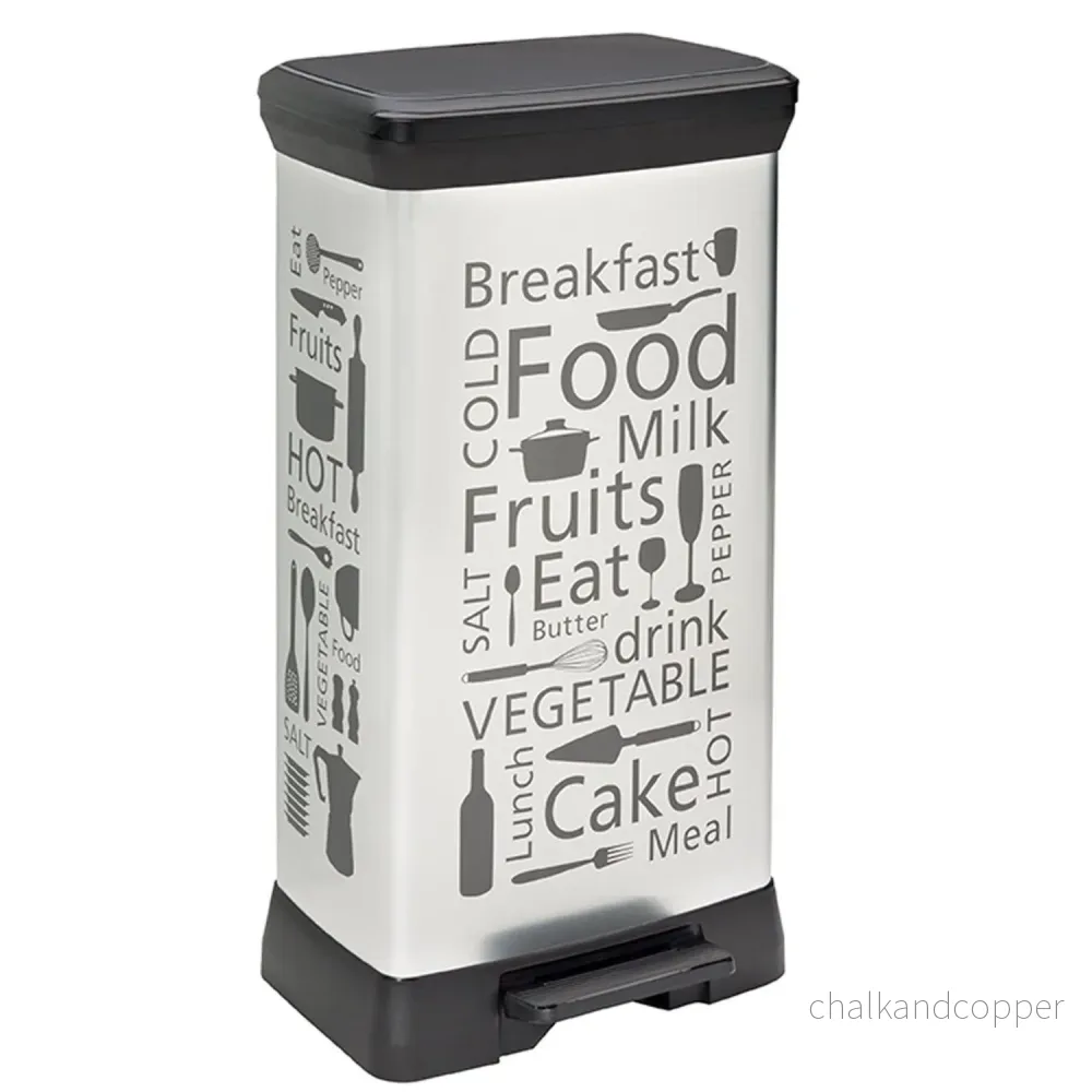 Curver Kitchen Pedal Bin, Silver Design, 50 L.