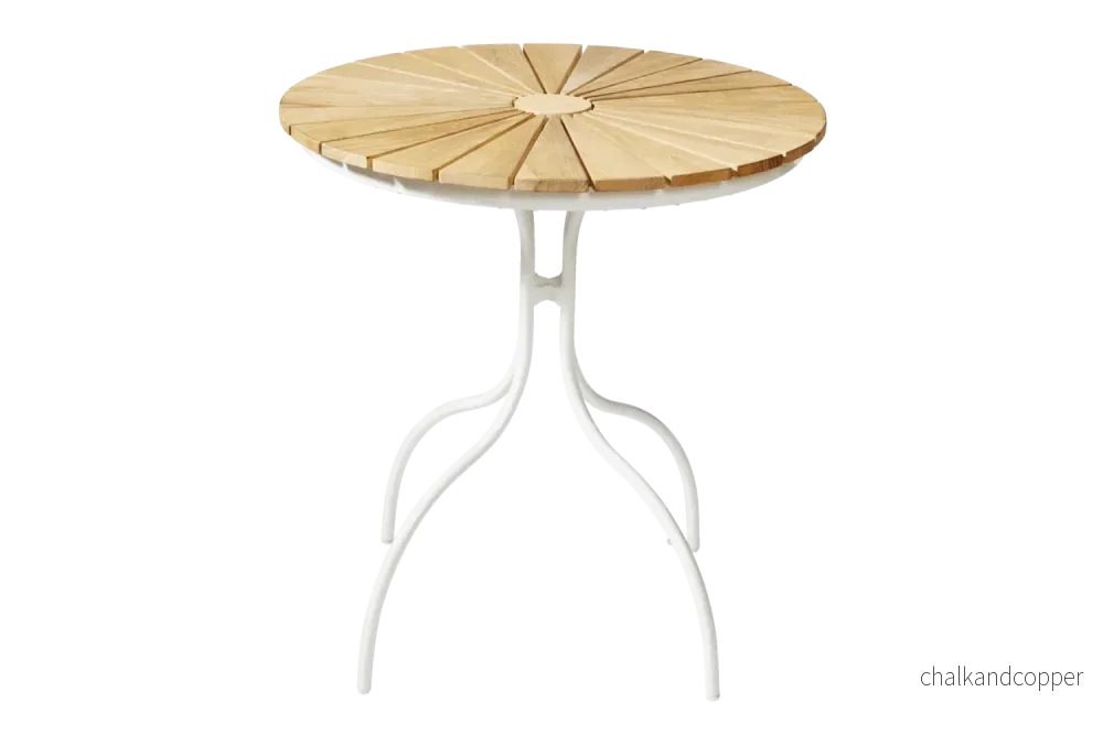 Cafébord i teak med aluminiumram Ø80 cm - Bild 3