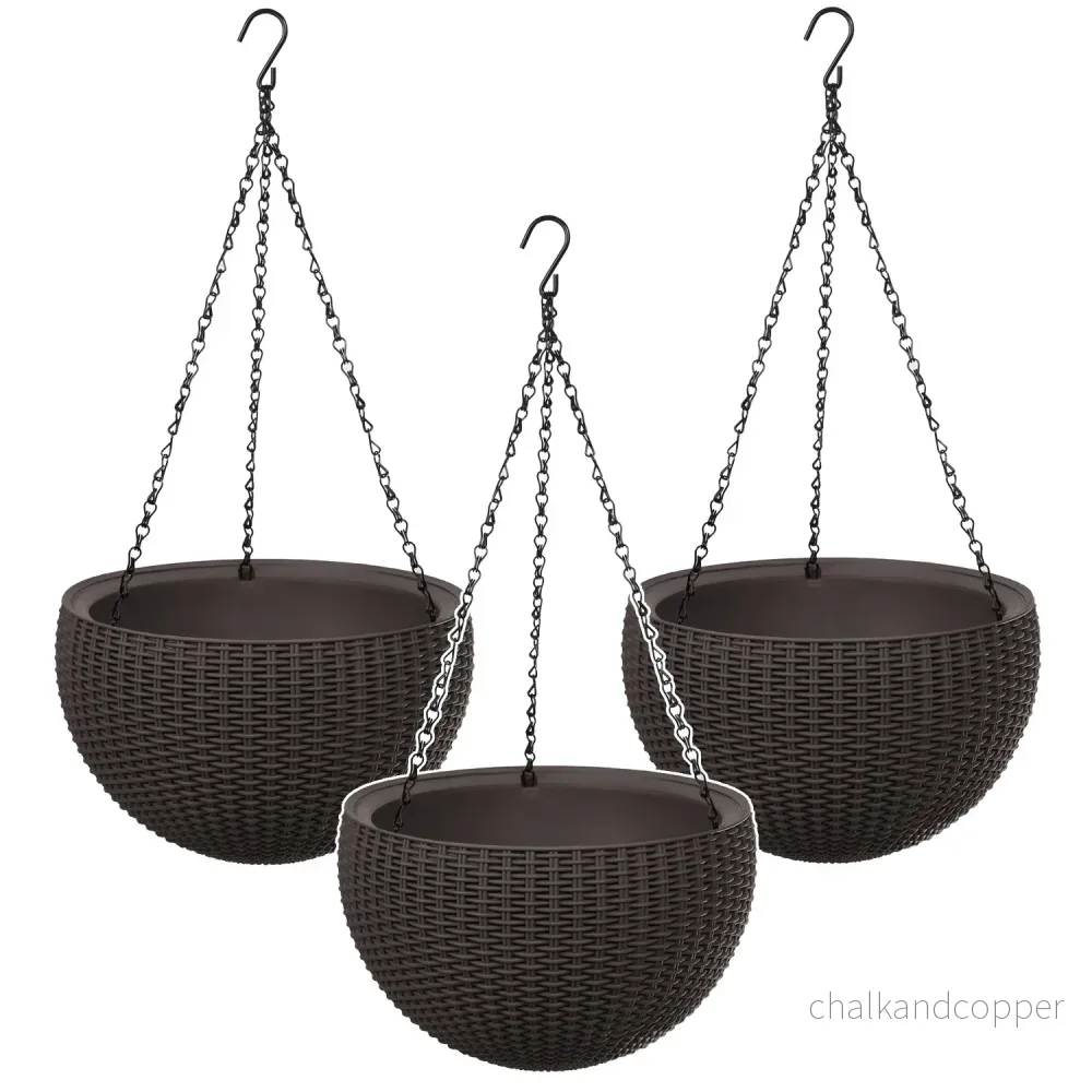 Hängande blomkruka Keter Sphere Planter, brun, 3 st